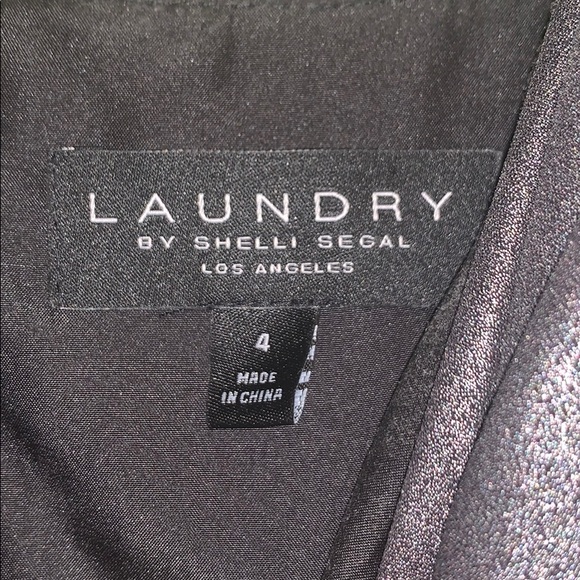 Silver Long Formal Prom Dress by Shelli Segal - Picture 3 of 3